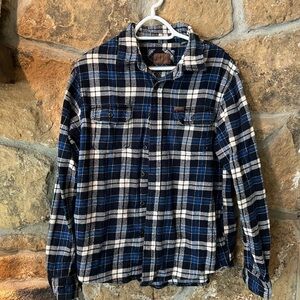Orvis Navy and Cream Plaid Men's Shirt